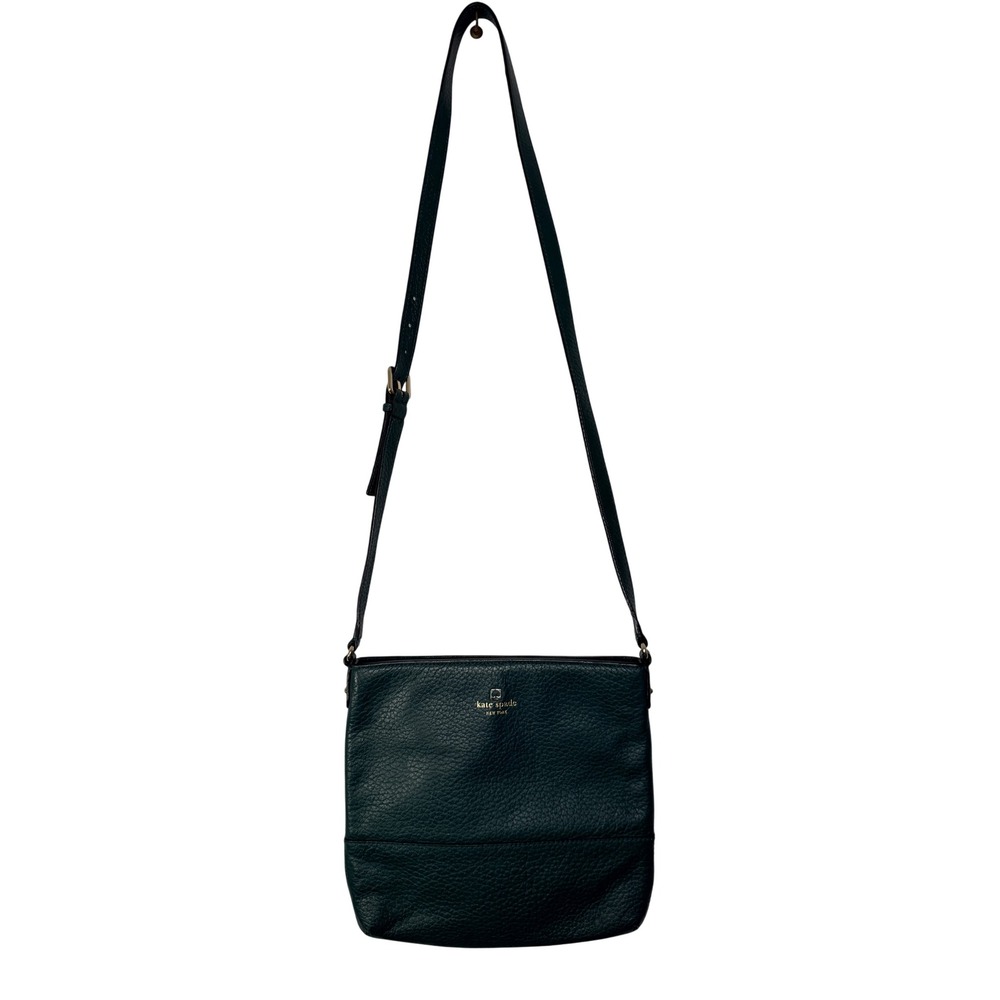 Kate Spade Southport Avenue Cora Forest Green Pebbled Leather Slim Crossbody Bag